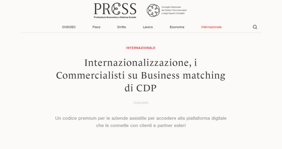 Business matching, commercialisti: un codice premium per l'accesso alla piattaforma digitale di CdP