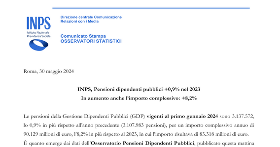 Pensioni dipendenti pubblici: la spesa supera i 90 miliardi