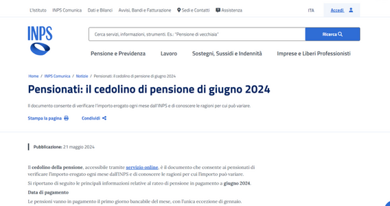 Cedolino pensione giugno 2024: continuano le trattenute IRPEF