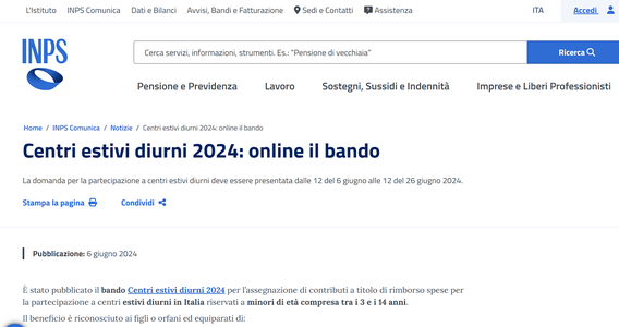 Bonus centri estivi INPS 2024: come fare domanda entro la scadenza del 26 giugno