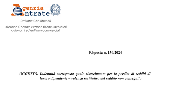 Rimborso per mancato guadagno: si applica la tassazione separata
