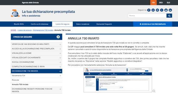 Ancora poche ore per annullare il modello 730 precompilato inviato con errori