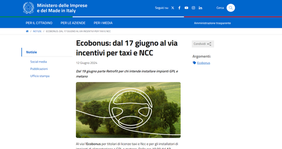 Ecobonus auto 2024: dal 17 giugno domande per taxi e NCC