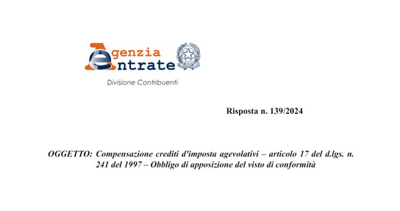 Compensazione crediti agevolativi: via libera senza visto di conformità