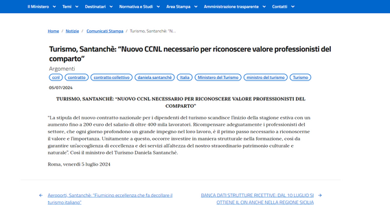 CCNL turismo: c'è il rinnovo, aumento di 200 euro