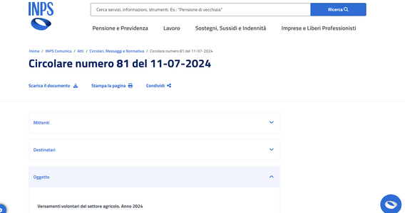 Contributi volontari agricoli 2024: dall'INPS istruzioni e aliquote per il calcolo