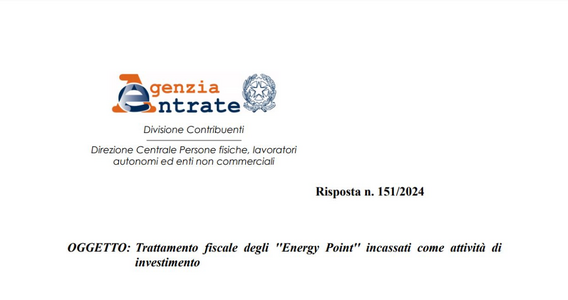 I proventi da Energy Point sono redditi diversi e se il contratto è estero scatta l'obbligo di RW
