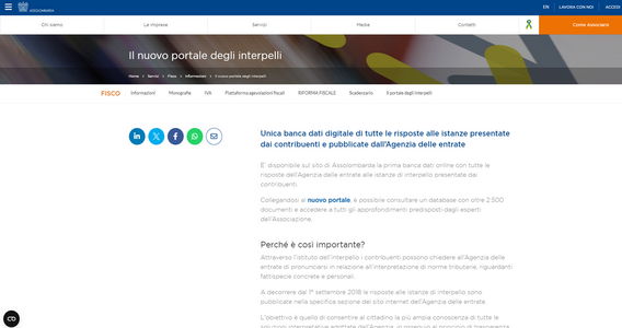 Assolombarda: al via il nuovo portale “interpelli”