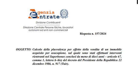 Superbonus e tassazione delle plusvalenze: le regole per il calcolo nel caso di usucapione