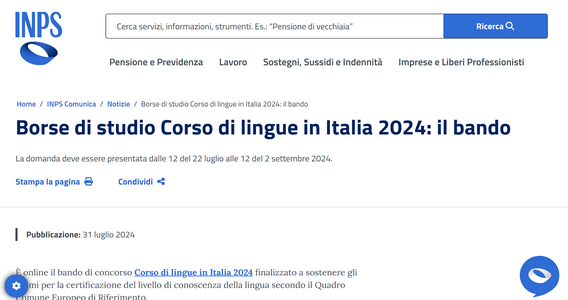 Borse di studio INPS per corsi di lingua straniera: domanda entro il 2 settembre 2024