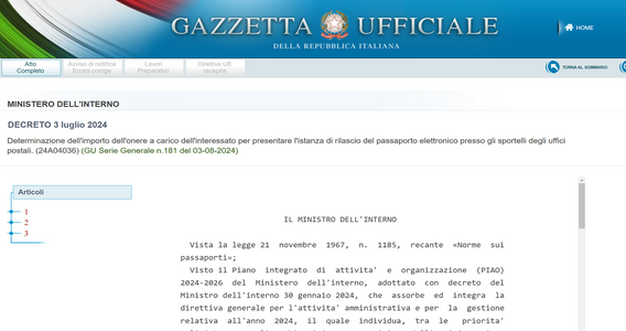 Quanto costa fare il passaporto alle Poste?
