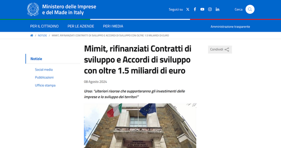 Contratti e accordi di sviluppo: rifinanziamento da 1,5 miliardi in arrivo