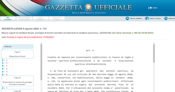 Credito d'imposta per investimenti pubblicitari anche per società e associazioni sportive