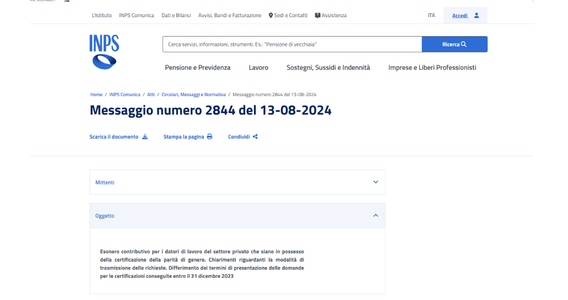 Esonero contributivo parità di genere: correzione dei dati sulla retribuzione entro il 15 ottobre