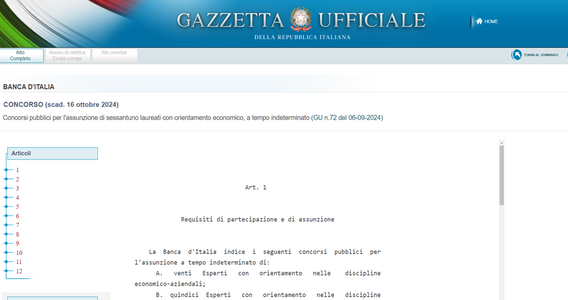 Assunzioni Banca d'Italia 2024: concorso per 61 laureati