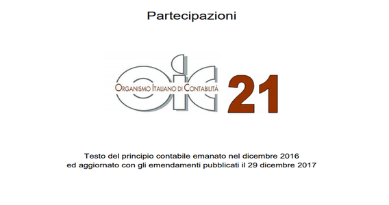 OIC 21: valutazione delle partecipazioni