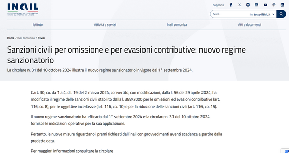 Premi e contributi INAIL: sanzioni ridotte per regolarizzazione spontanea