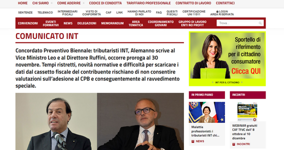 Concordato preventivo biennale, l'INT scrive al MEF: serve proroga al 30 novembre