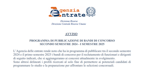 Agenzia delle Entrate: nuove assunzioni in arrivo nel 2024 e nel 2025
