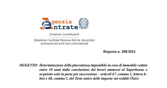 Plusvalenza superbonus: tassazione esclusa per il 50 per cento dell'immobile in successione