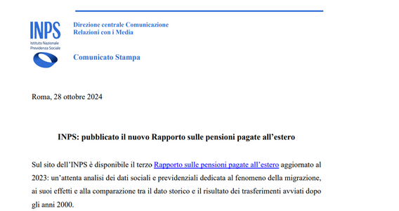 Pensioni all'estero: oltre 310.000 nel 2023, nessuna rivalutazione per il prossimo anno