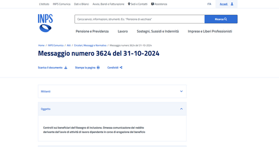ADI: sospensione e decadenza in caso di omessa comunicazione di redditi e indennità