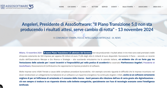Transizione 5.0, prenotazioni a rilento. AssoSoftware chiede un cambio di rotta