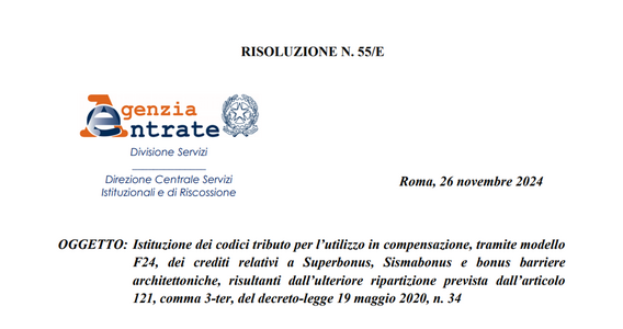 Superbonus e bonus edilizi: le istruzioni delle Entrate per la compensazione in sei anni