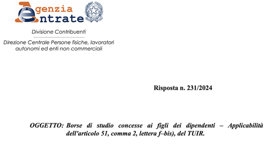 Borse di studio per i figli dei dipendenti escluse dal calcolo del reddito