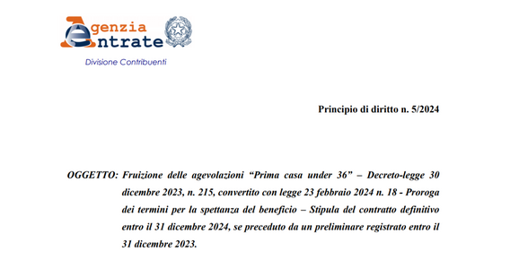 Bonus prima casa under 36 in scadenza: l'Agenzia delle Entrate ribadisce tempi e requisiti