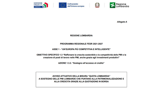 Regione Lombardia: in partenza l'agevolazione per la quotazione in borsa