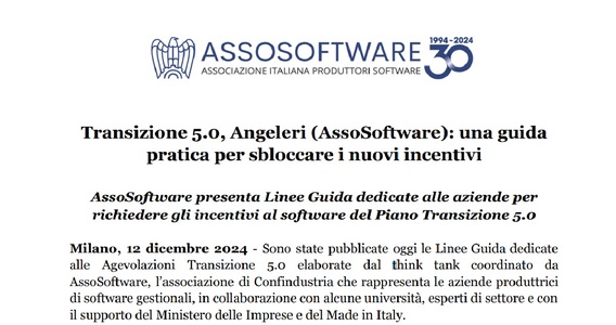 Transizione 5.0: da AssoSoftware arrivano le linee guida per le imprese
