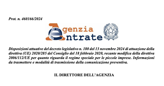 Franchigia IVA transfrontaliera: istruzioni per le comunicazioni preventive