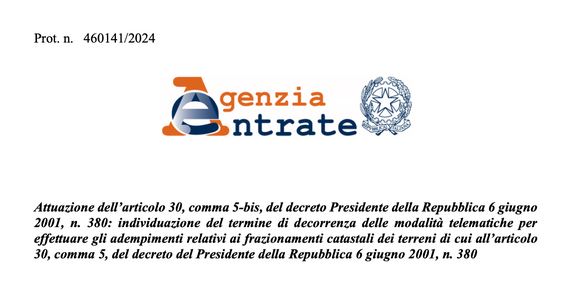 Frazionamento catastale dei terreni: al via da luglio 2025 la nuova procedura online