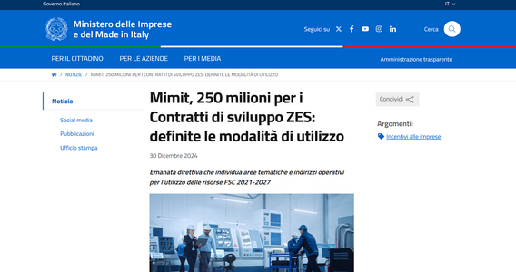Contratti di sviluppo ZES Unica: definiti i programmi finanziabili