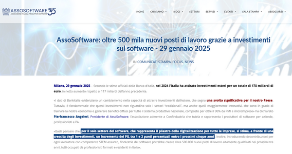 AssoSoftware: “500.000 nuovi posti di lavoro per gli investimenti nel settore”
