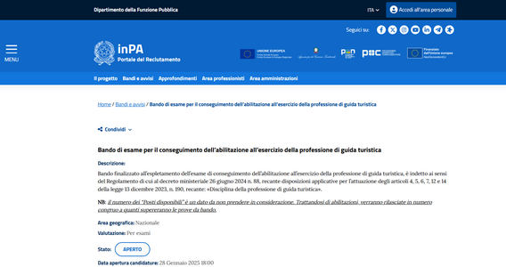Esame guida turistica 2025: requisiti, prove e scadenza per la domanda