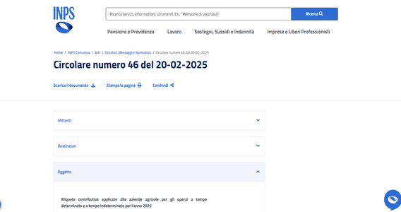 Contributi INPS 2025 per operai agricoli: le aliquote aggiornate