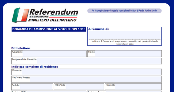 Referendum 2025: come votare fuori sede