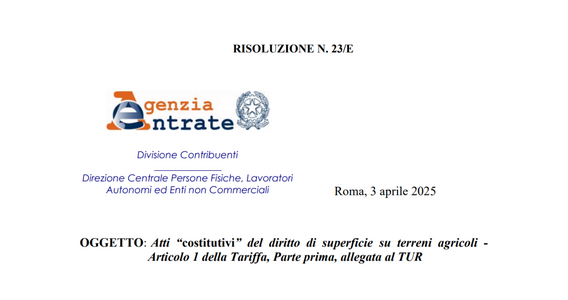 Aliquota imposta di registro per il diritto di superficie