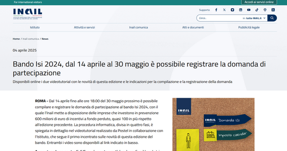 Bando ISI INAIL: come fare domanda dal 14 aprile 2025