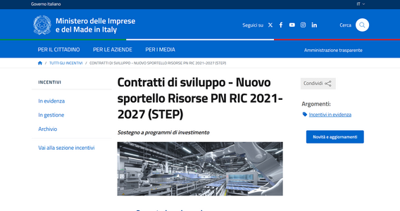 Contratti di sviluppo per le imprese del Sud: domande al via
