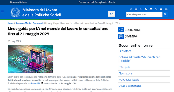 IA nel mondo del lavoro: come partecipare alla consultazione pubblica per le linee guida