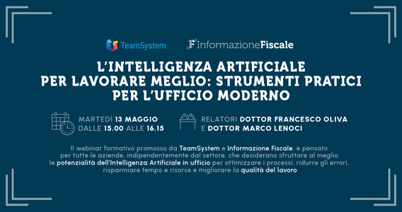 Intelligenza Artificiale per l'ufficio moderno: scopri i vantaggi nel webinar del 13 maggio