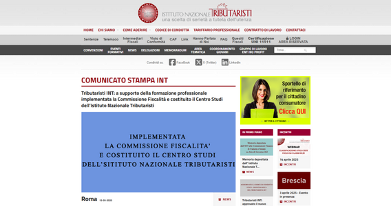 Formazione professionale, INT: implementata la Commissione Fiscalità e costituito il Centro Studi