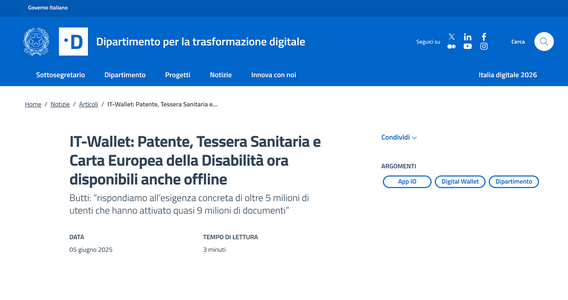 IT Wallet: documenti disponibili anche offline