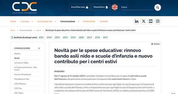Bonus nido commercialisti: da quest'anno il bando copre anche i centri estivi