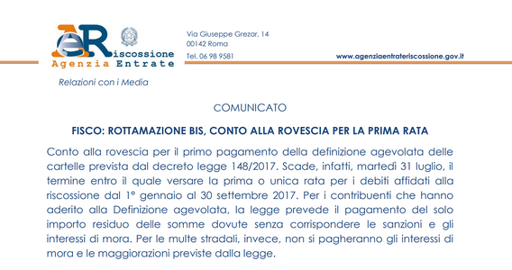 Rottamazione cartelle 2018, vicina la scadenza della prima rata