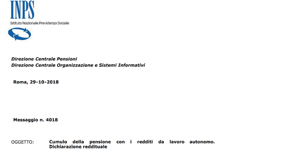 Cumulo pensione con redditi da lavoro autonomo