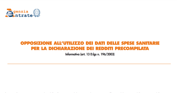 Modello 730 precompilato, nuovo modulo opposizione spese sanitarie 2019